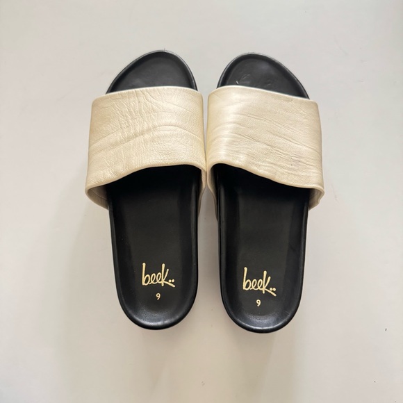 Beek Albatross Cream Platform Leather Sandals size 9 - Picture 5 of 10